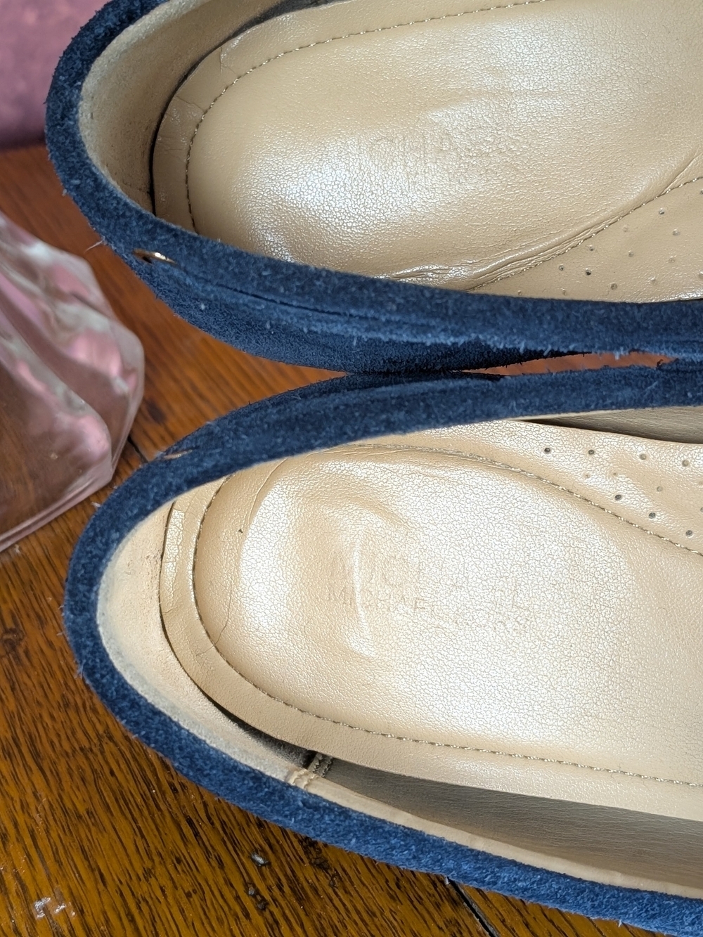 Michael Kors Navy Suede Bow-Accent Driving Loafers - Picture 3 of 11